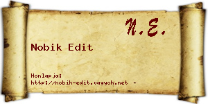 Nobik Edit névjegykártya